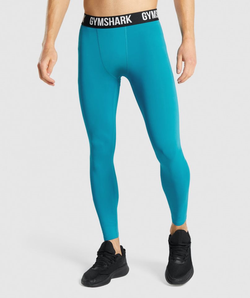 Men\'s Gymshark Element Baselayer Leggings Turquoise | CA N16850